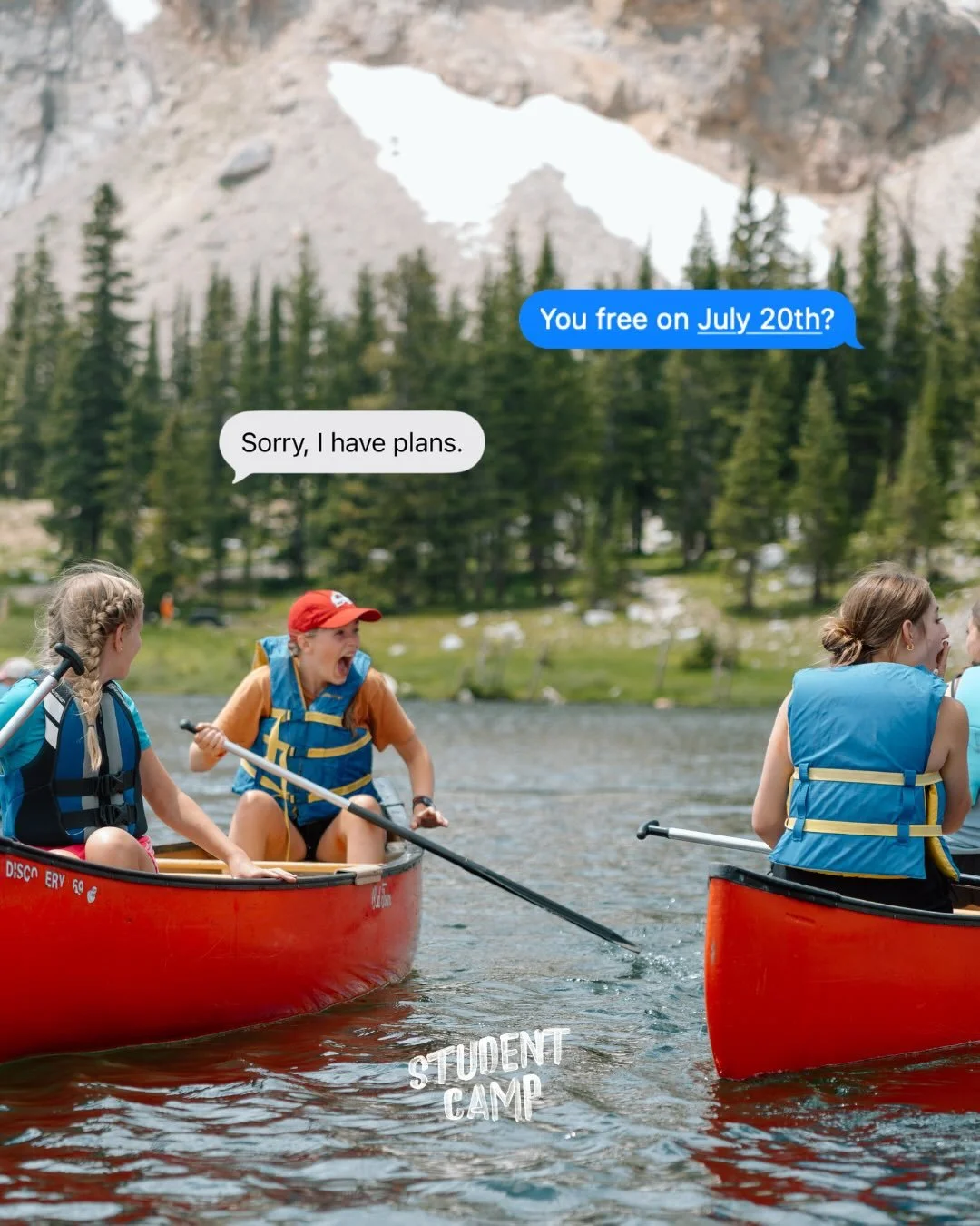 &ldquo;Sorry, I have plans July 20th-24th&rdquo;
The plans: 🕺🏻🥳🏔️🙌🏼🛶☀️🍉🥾

REGISTER TODAY FOR STUDENT CAMP! 
*link in bio - early bird reg closes May 3rd