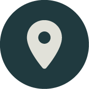 Location pin icon on a dark background