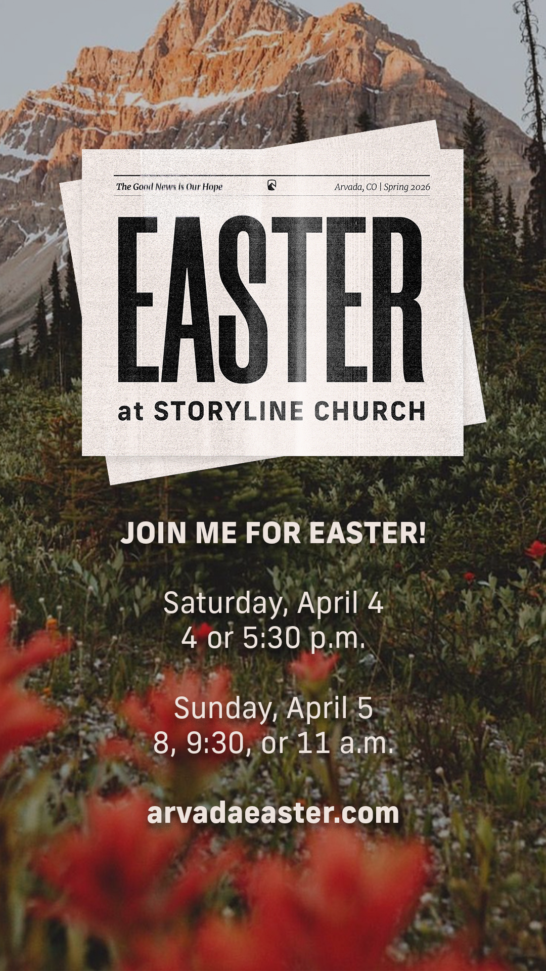 A promotional graphic for Christmas at Storyline Church, featuring a hanging ornament with the church's website URL at the bottom.