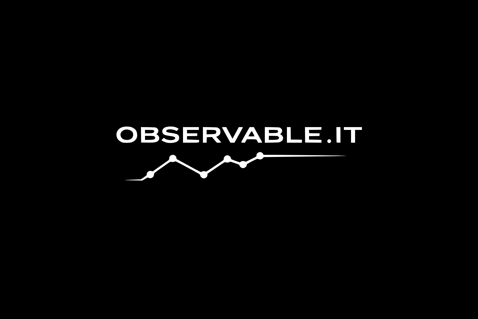 Logo van Observa ble.it met een zwarte achtergrond, witte tekst en een grafiek met datapunten onder de tekst.