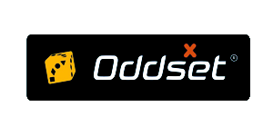 Logo for Oddset med terning og tekst