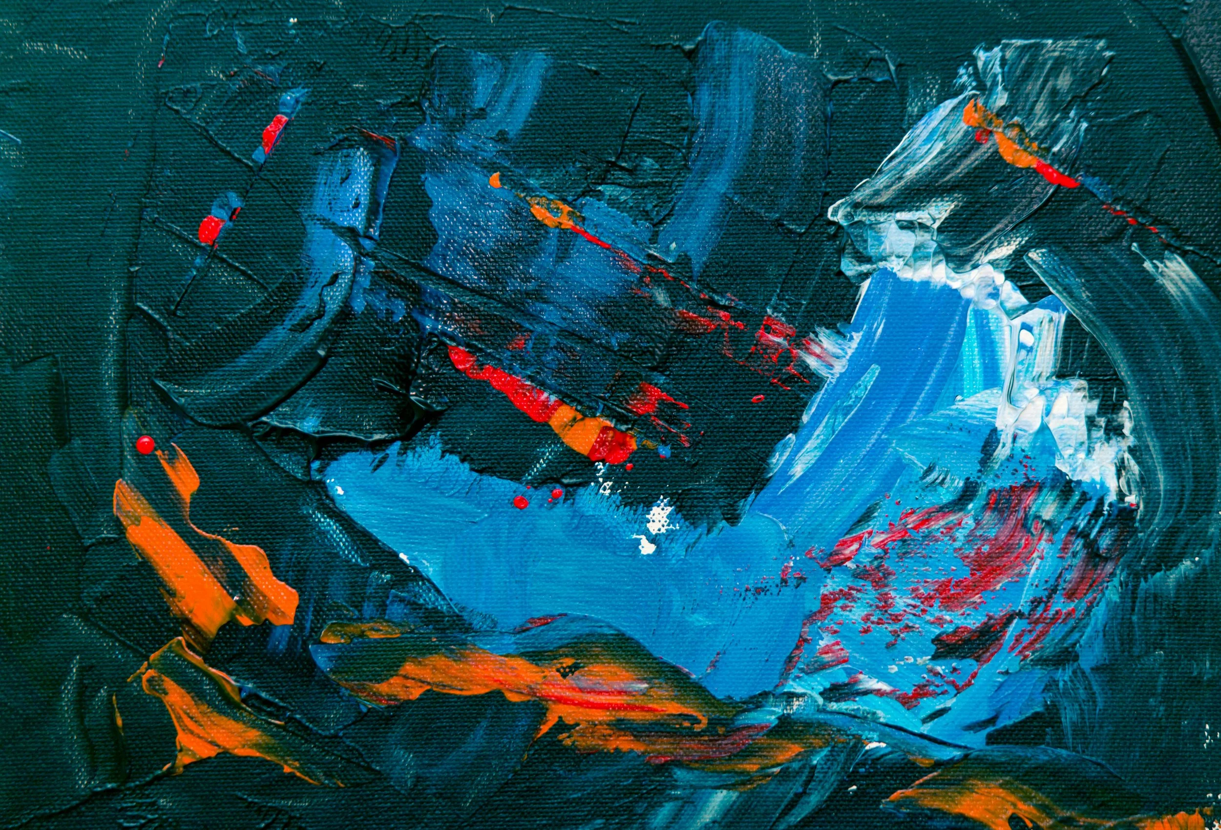 Abstract painting in blue