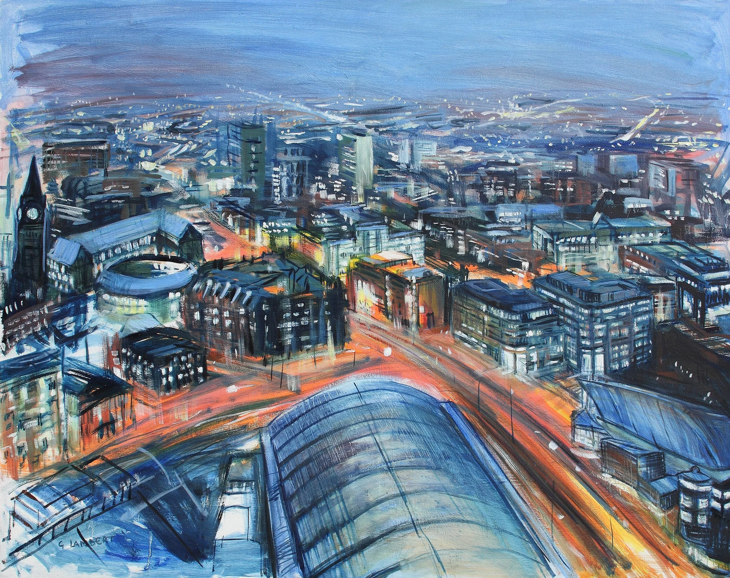 Manchester Skyline at NIght by Graham Lambert