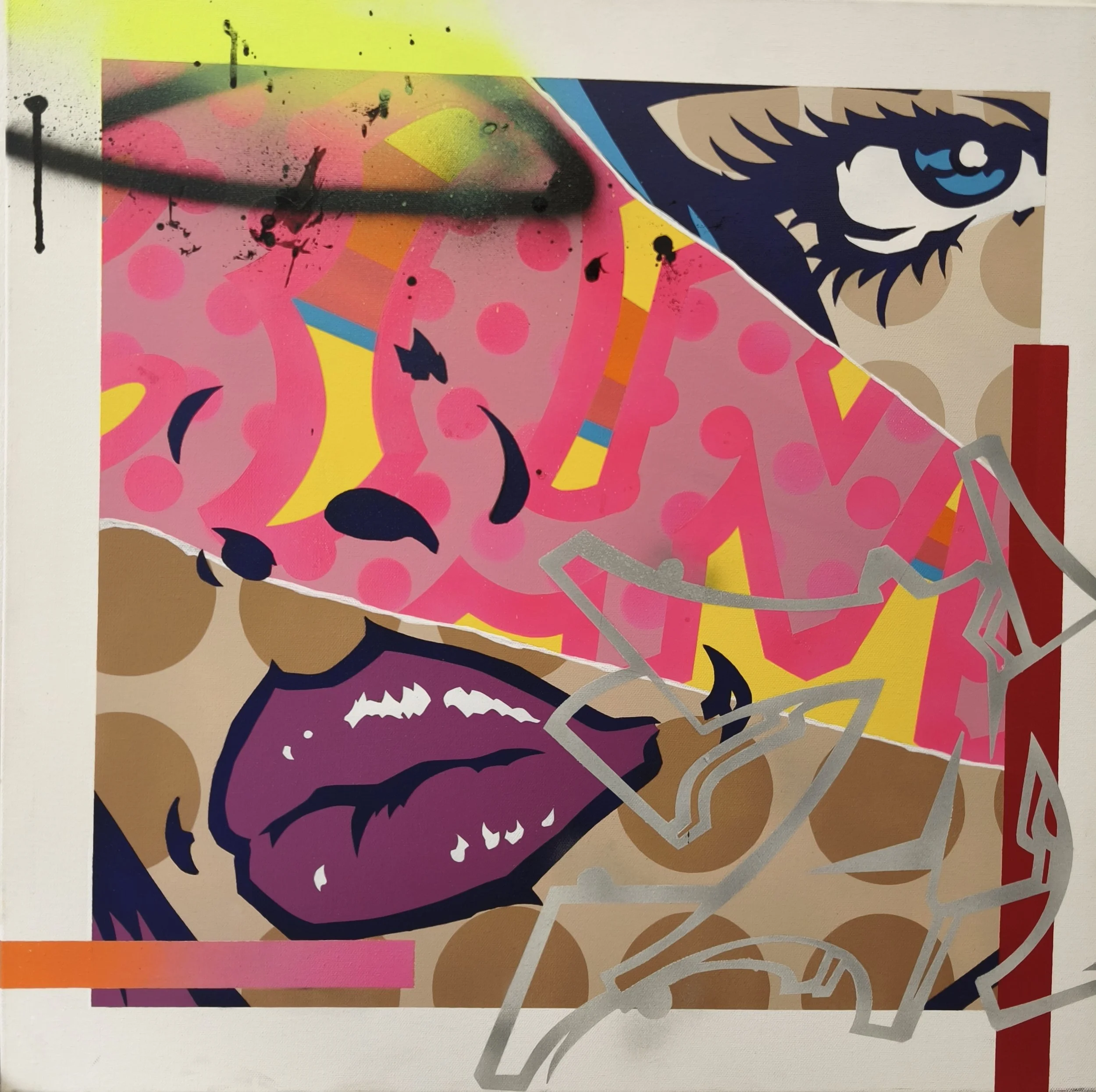 Fragmented 2, Acrylic and spray paint