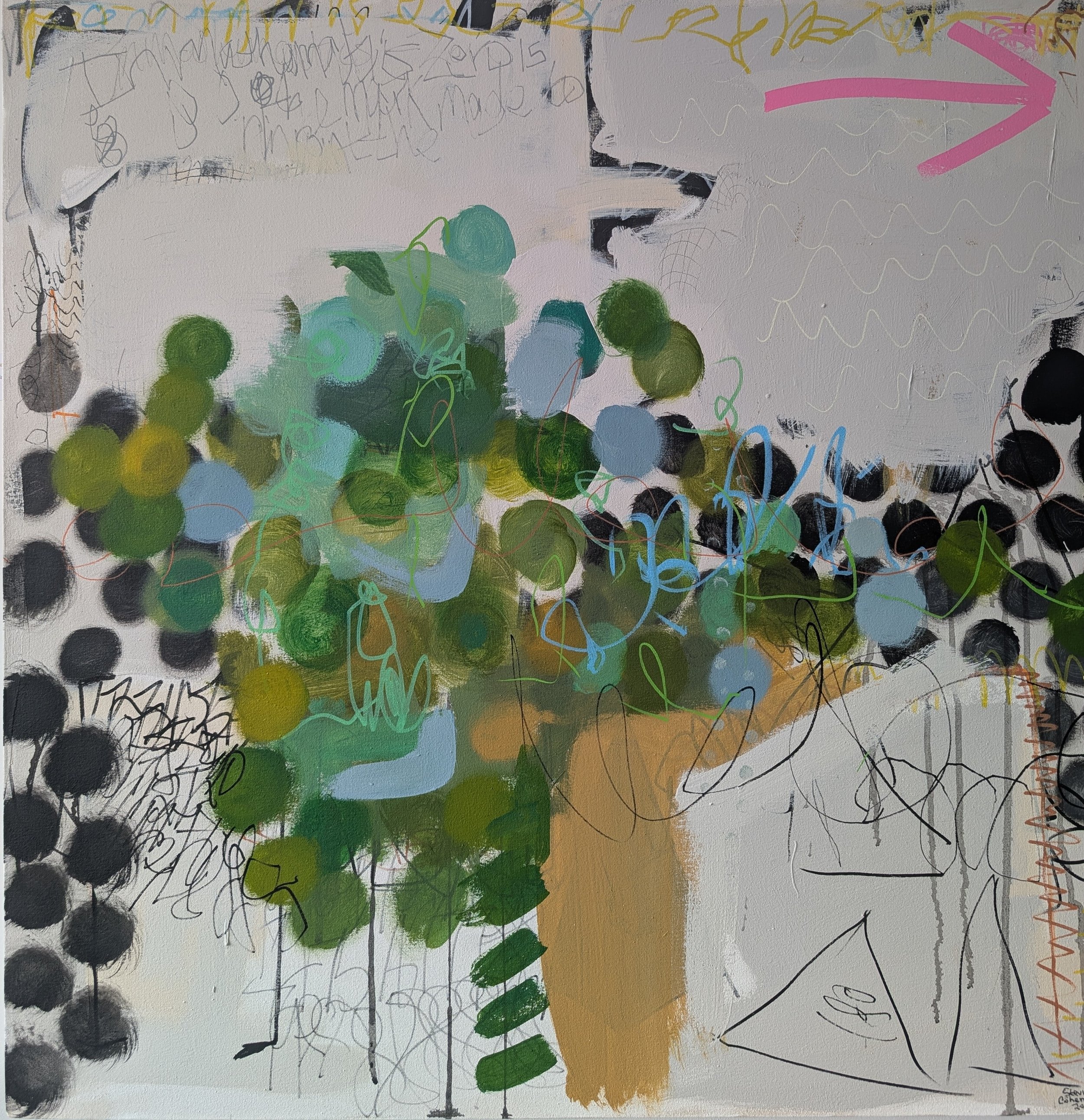 Changing My Mind: In Mathematics 2
Paint mixed drawing materials on canvas
36"x36"

