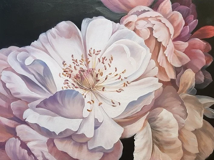 Peonies, OIl on canvas