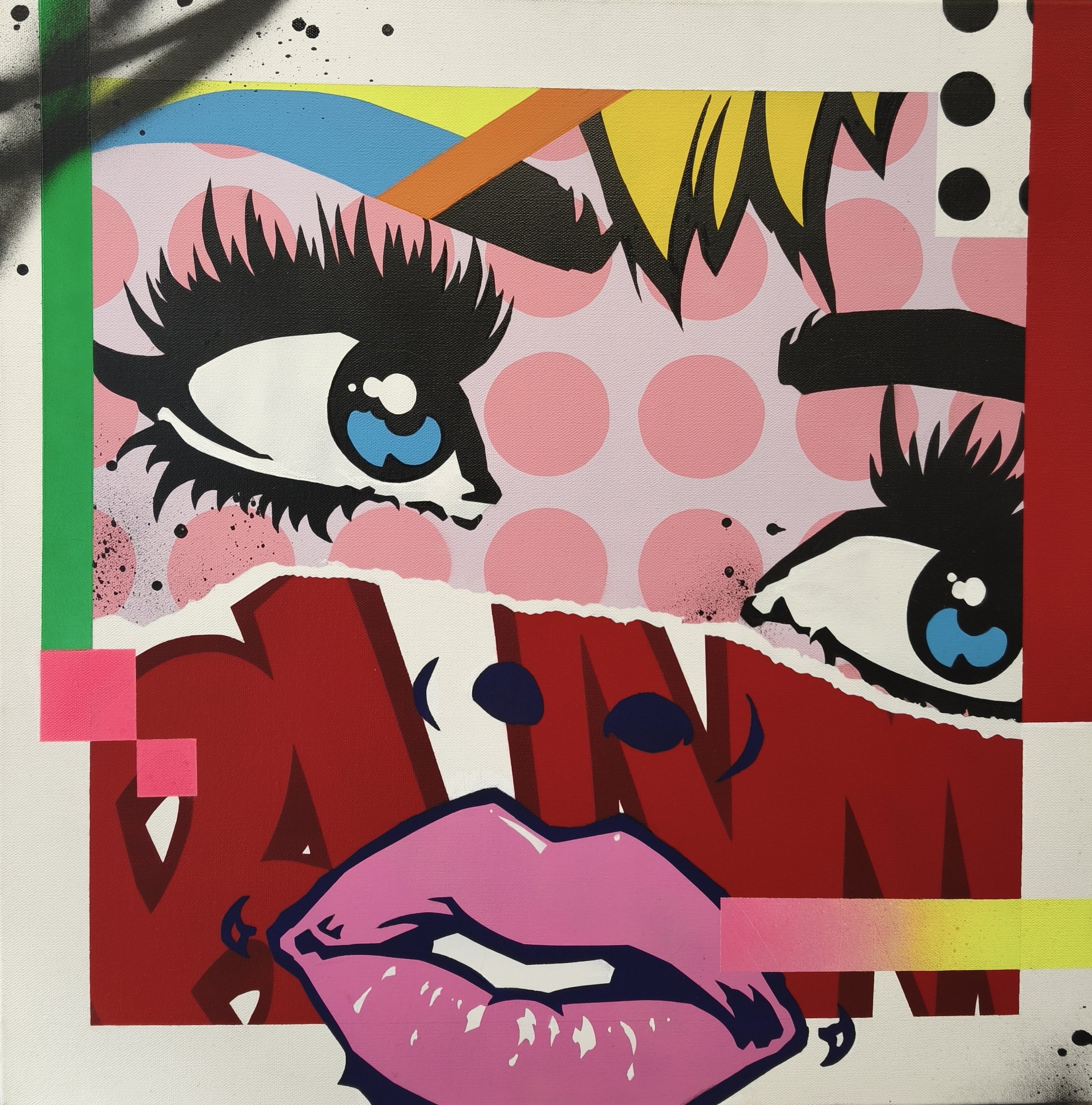 Fragmented 1, Acrylic and spray paint