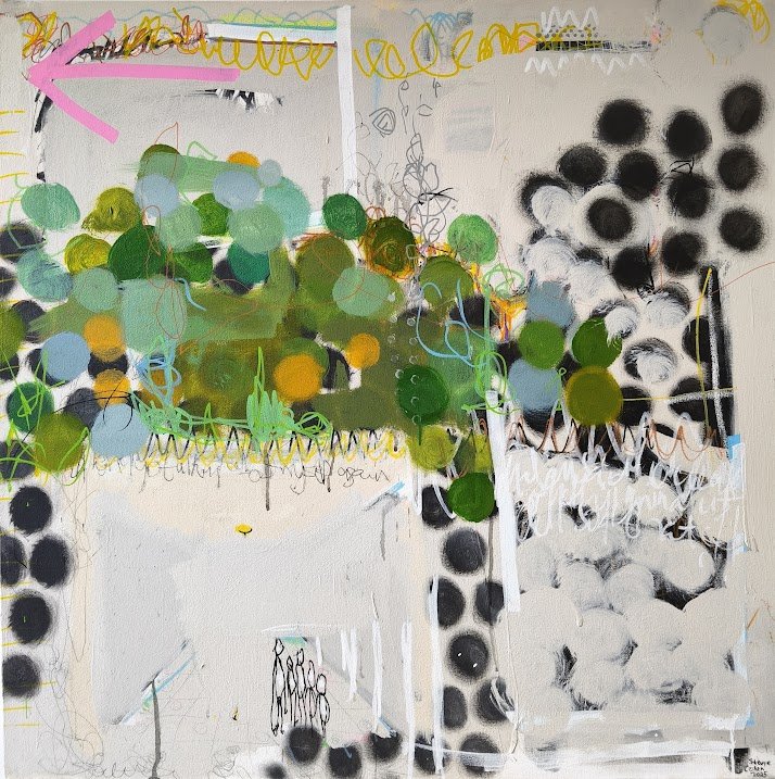 Changing My Mind: In Mathematics 1
Paint mixed drawing materials on canvas
36"x36"

