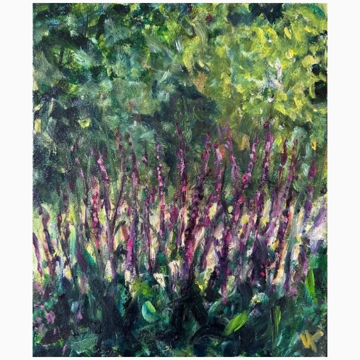 Out the Window, Oil on Canvas​​, 30.5cm x 25.2cm x 2cm, unframed​ £275, framed £425