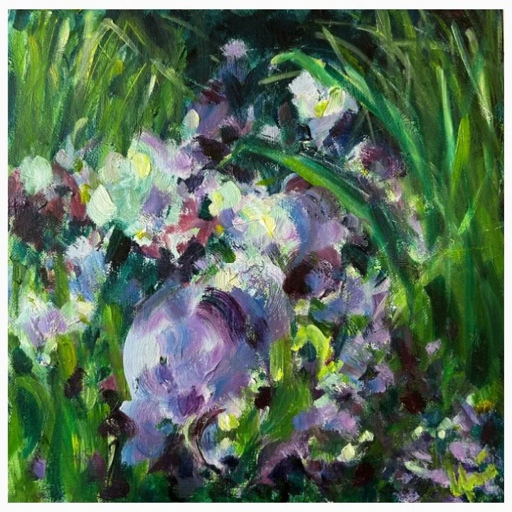 Iris​​​, Oil on Board​​, 25.5cm x 25.5cm, unframed £255, framed £395