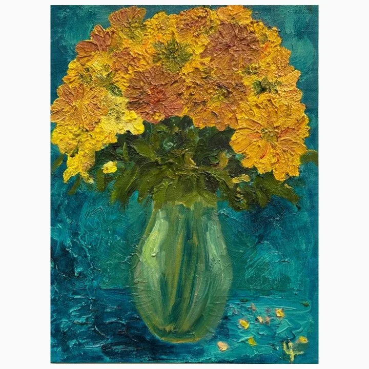 Sea of Flowers​, Oil on Board​​, 30.5cm x 23cm, unframed £255, framed £395