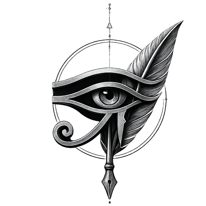 An illustration of the Eye of Horus combined with a feather, a quill pen, and an astrological compass.
fantasy ghostwriting
fantasy novel
worldbuilding
epic fantasy
fantasy author