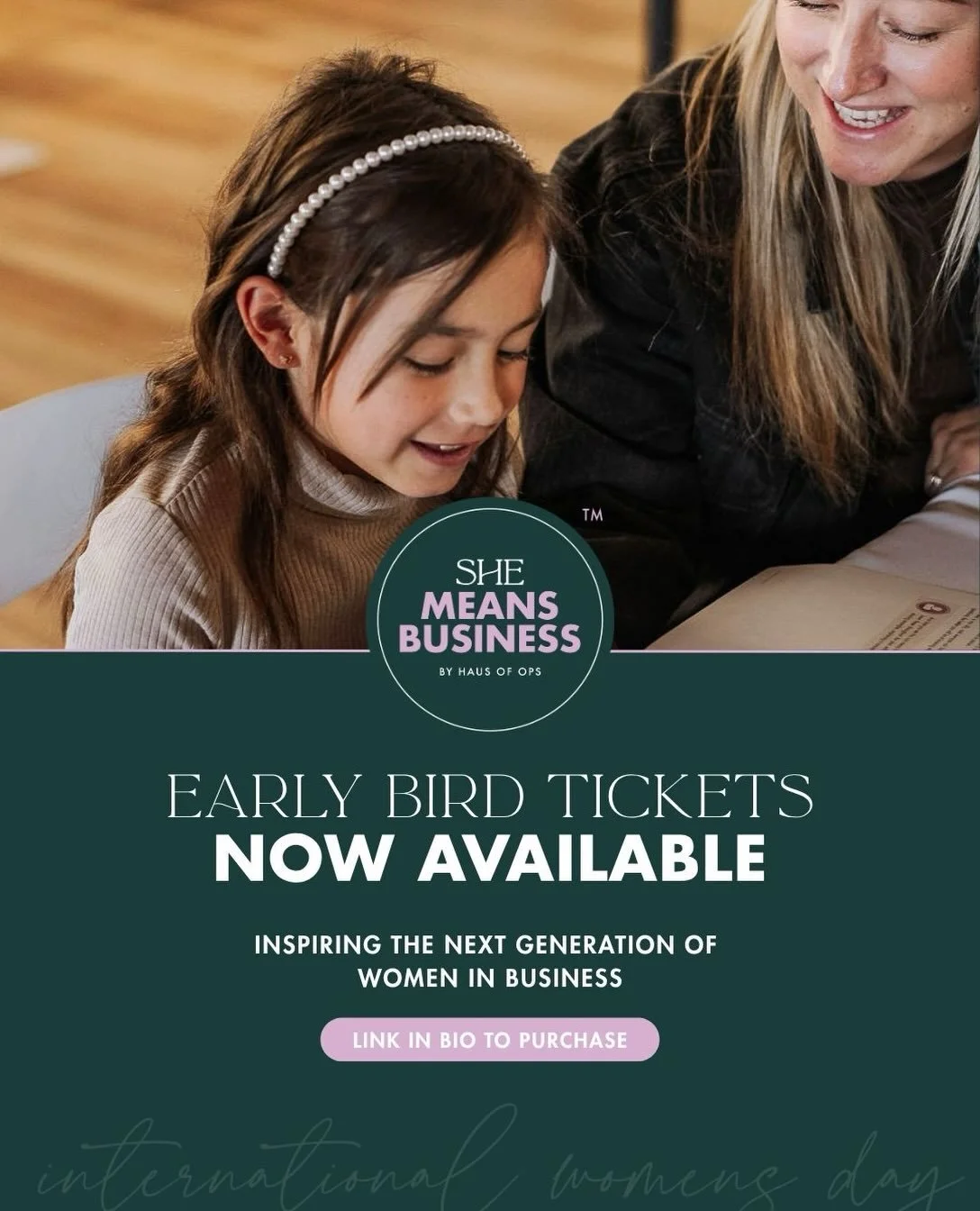 Early bird tickets are here. 🎟️

She Means Business is back for its second year - March 7, 2027, at the Saskatchewan Science Centre. A day built for girls ages 8&ndash;13, and the moms, mentors, or mother figures who show up for them.

Grab your tic