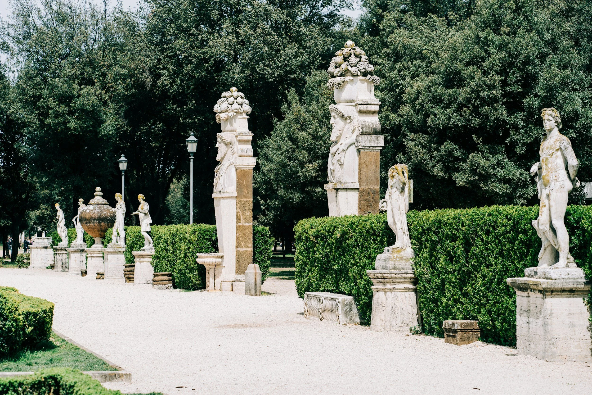 Borghese Gardens park view Rome