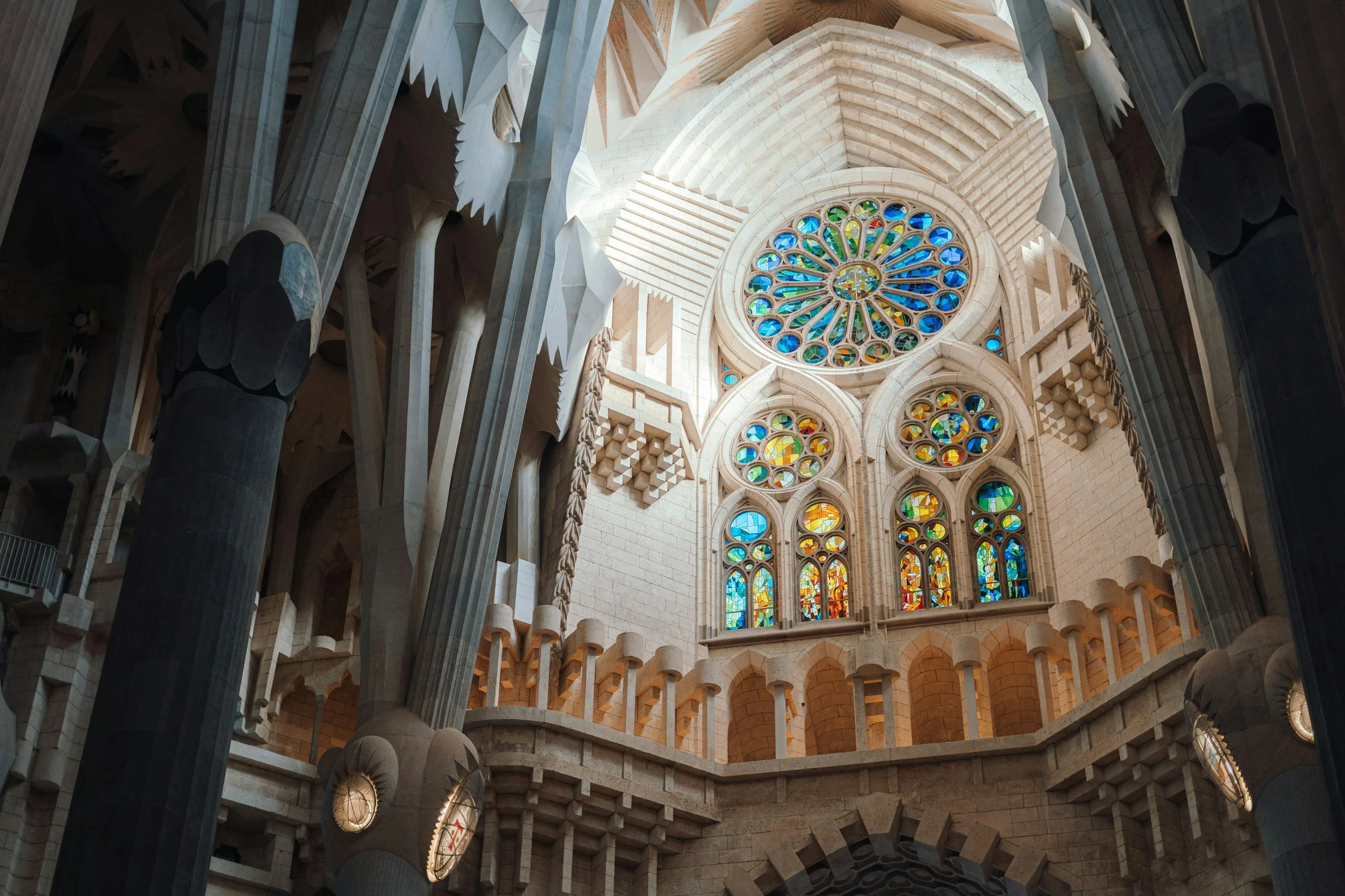 Sagrada Familia interior architecture by Antoni Gaudi Barcelona