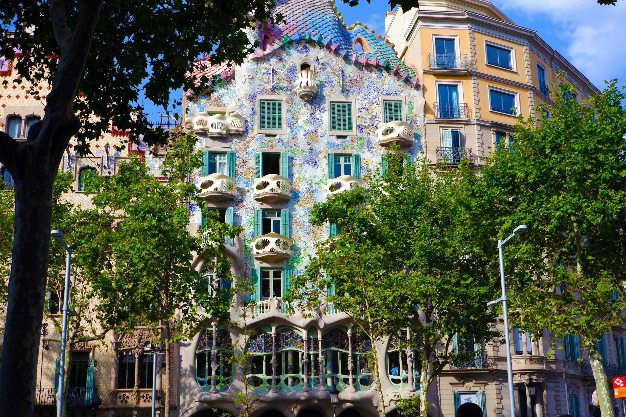 Casa Batllo facade Gaudi architecture Barcelona Spain