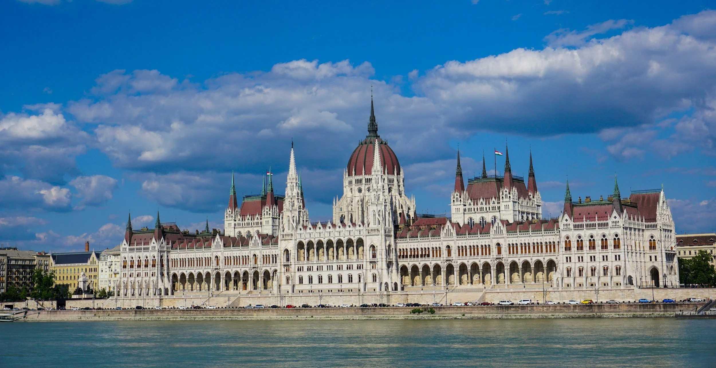Hungarian Parliament building Budapest Danube river view