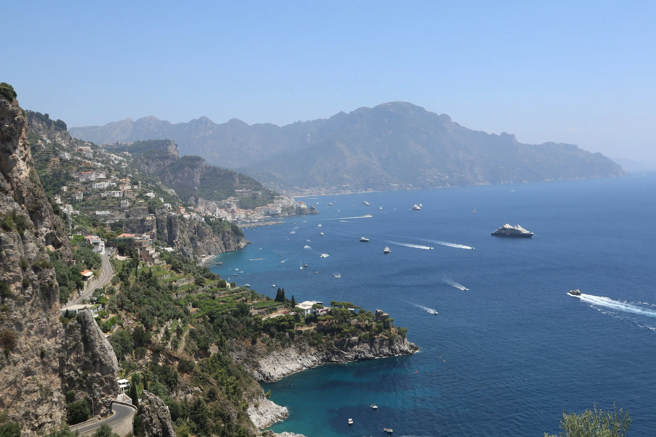 Amalfi Coast panoramic cliffs Mediterranean coastline
