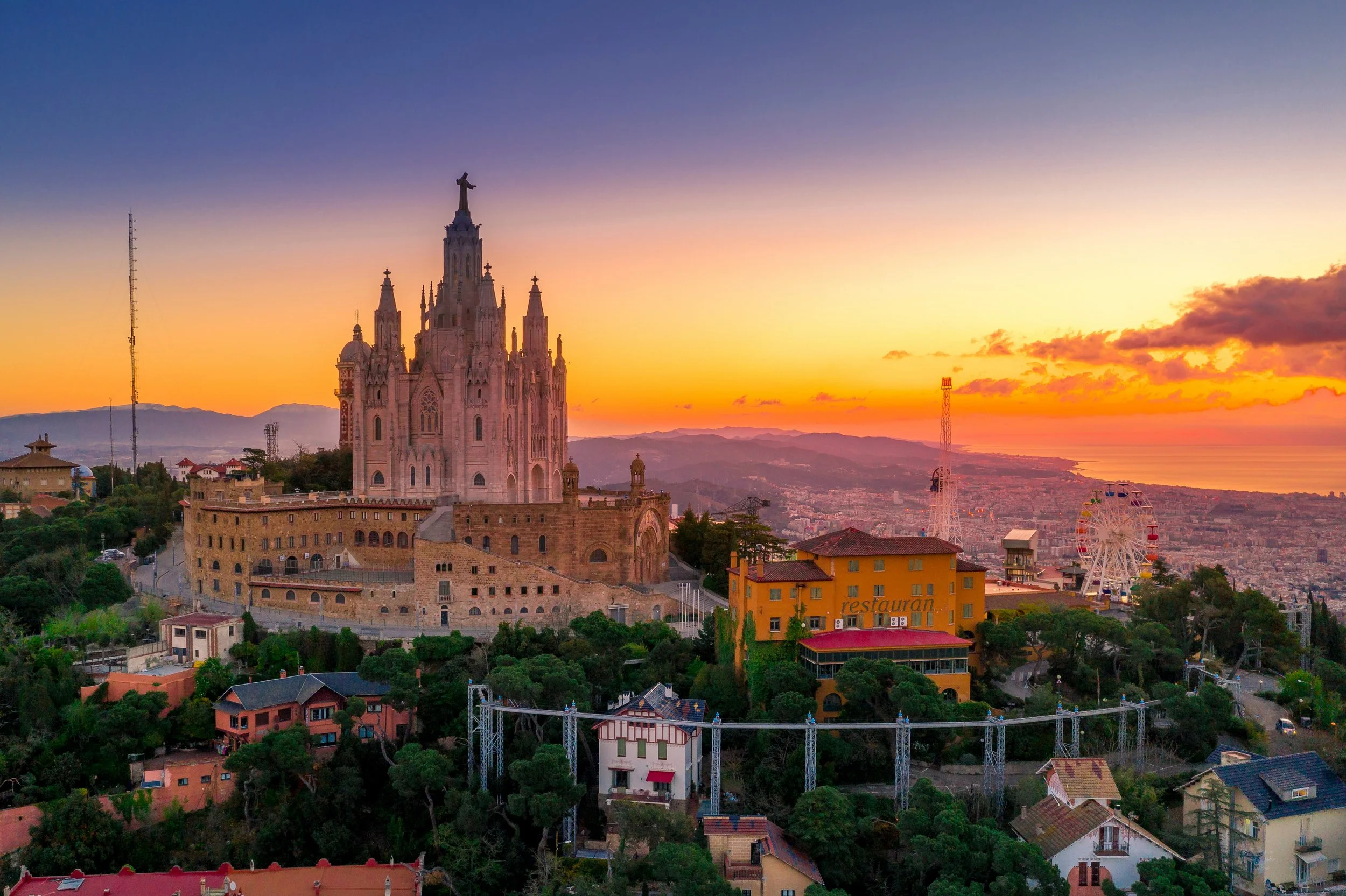 Sagrada Familia skyline at sunset Barcelona Spain
