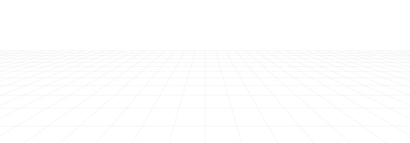 A digital black background with a white grid fading into the distance, creating a 3D perspective effect.