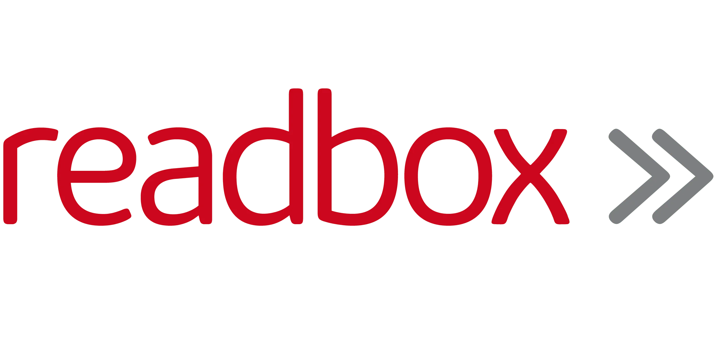 Das Logo von Redbox, das den Schriftzug 'redbox' in roten Buchstaben zeigt, gefolgt von zwei grauen Pfeilen nach rechts.