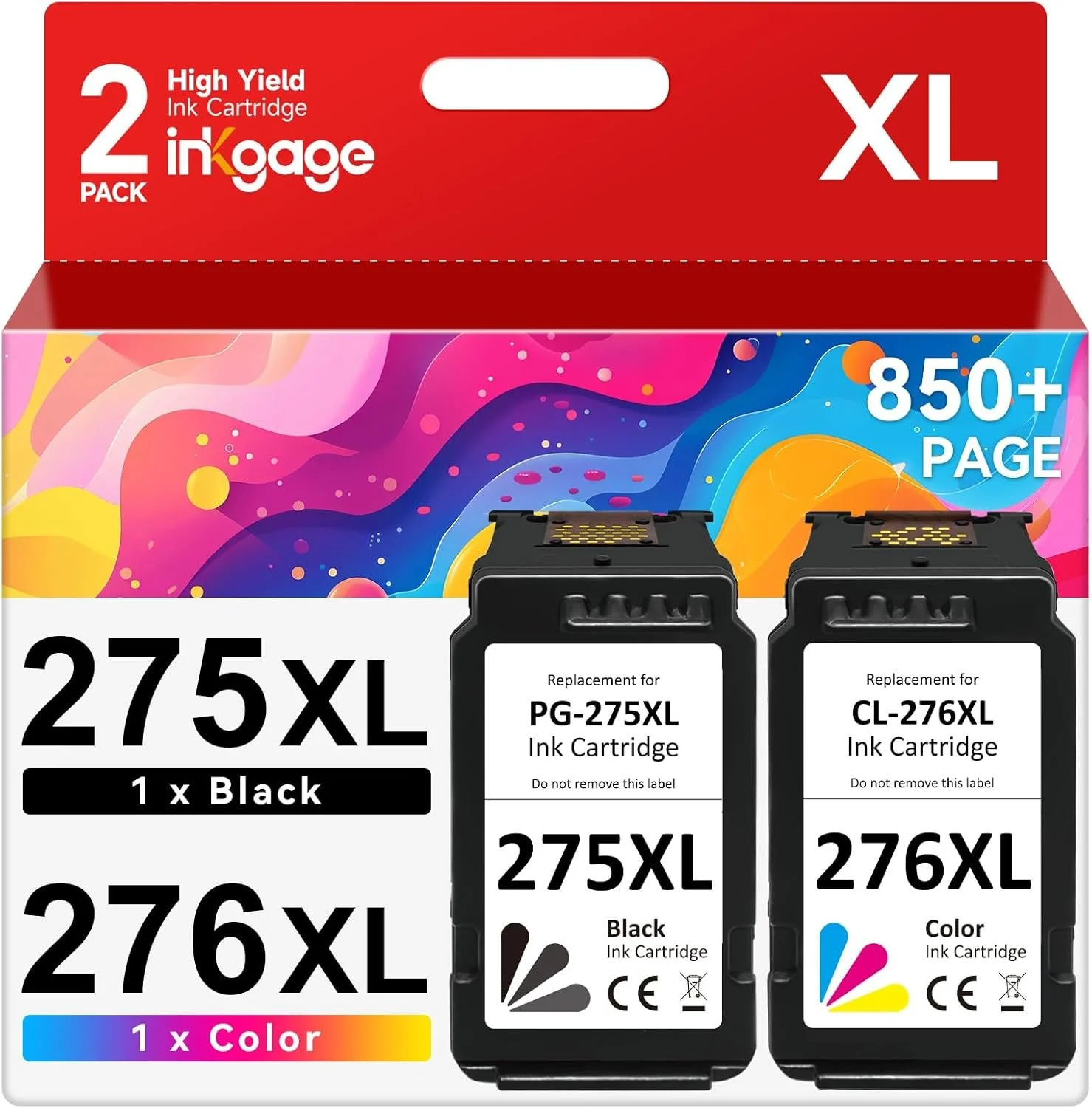 PG-275XL CL-276XL Compatible for Canon 275 and 276 Ink Cartridges for Canon Ink 275 and 276