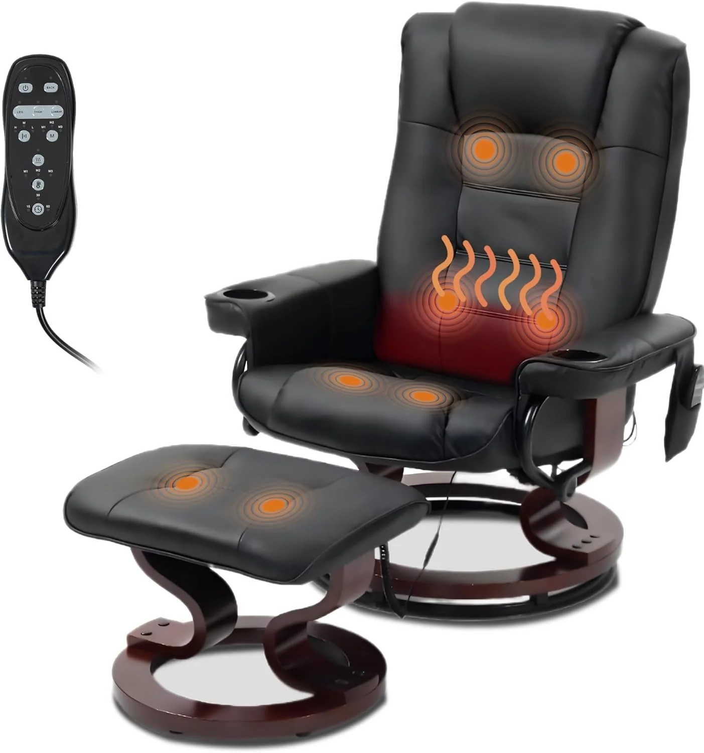 Massage Recliner with Ottoman