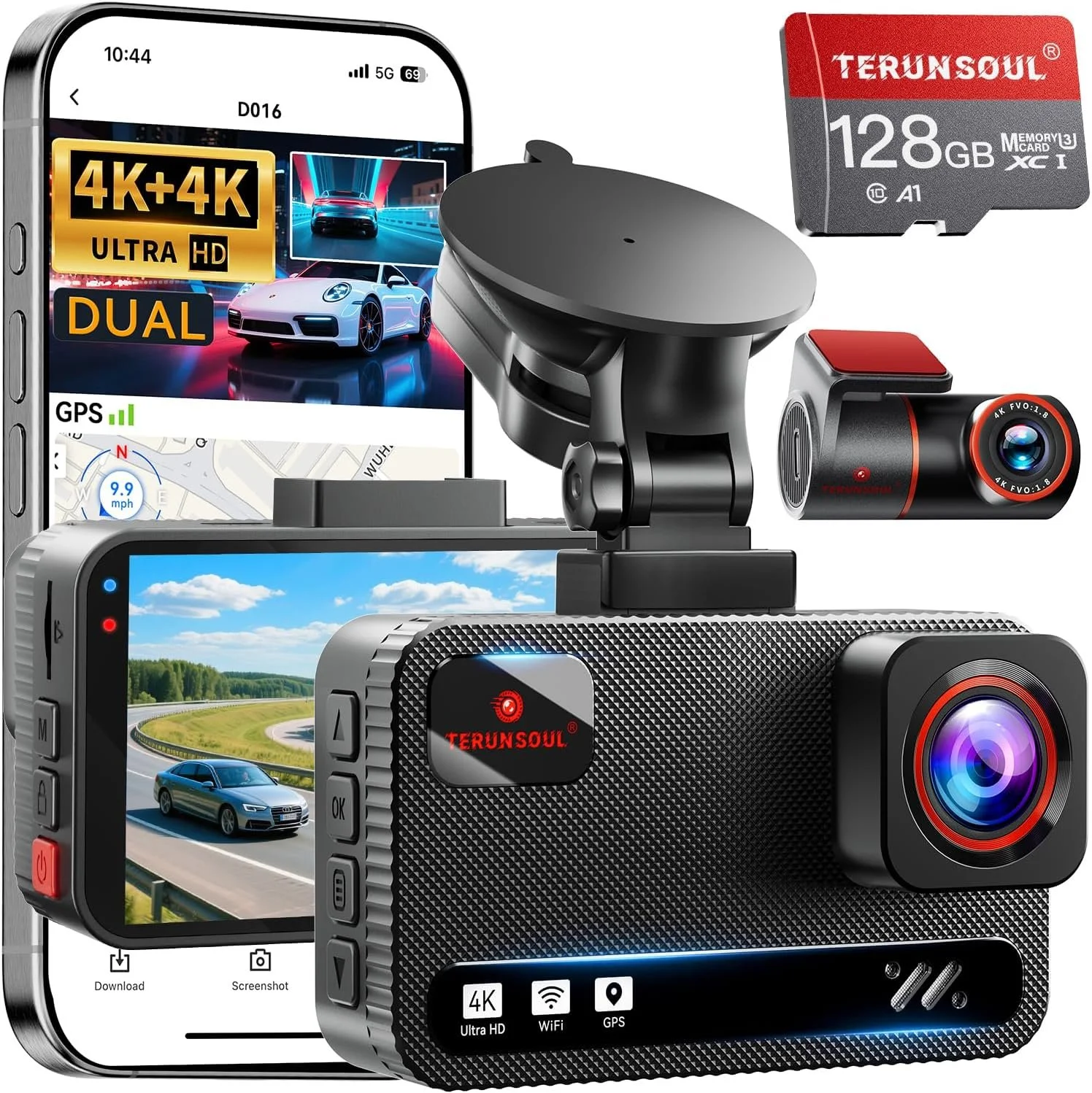 4K+4K Dash Cam Front and Rear