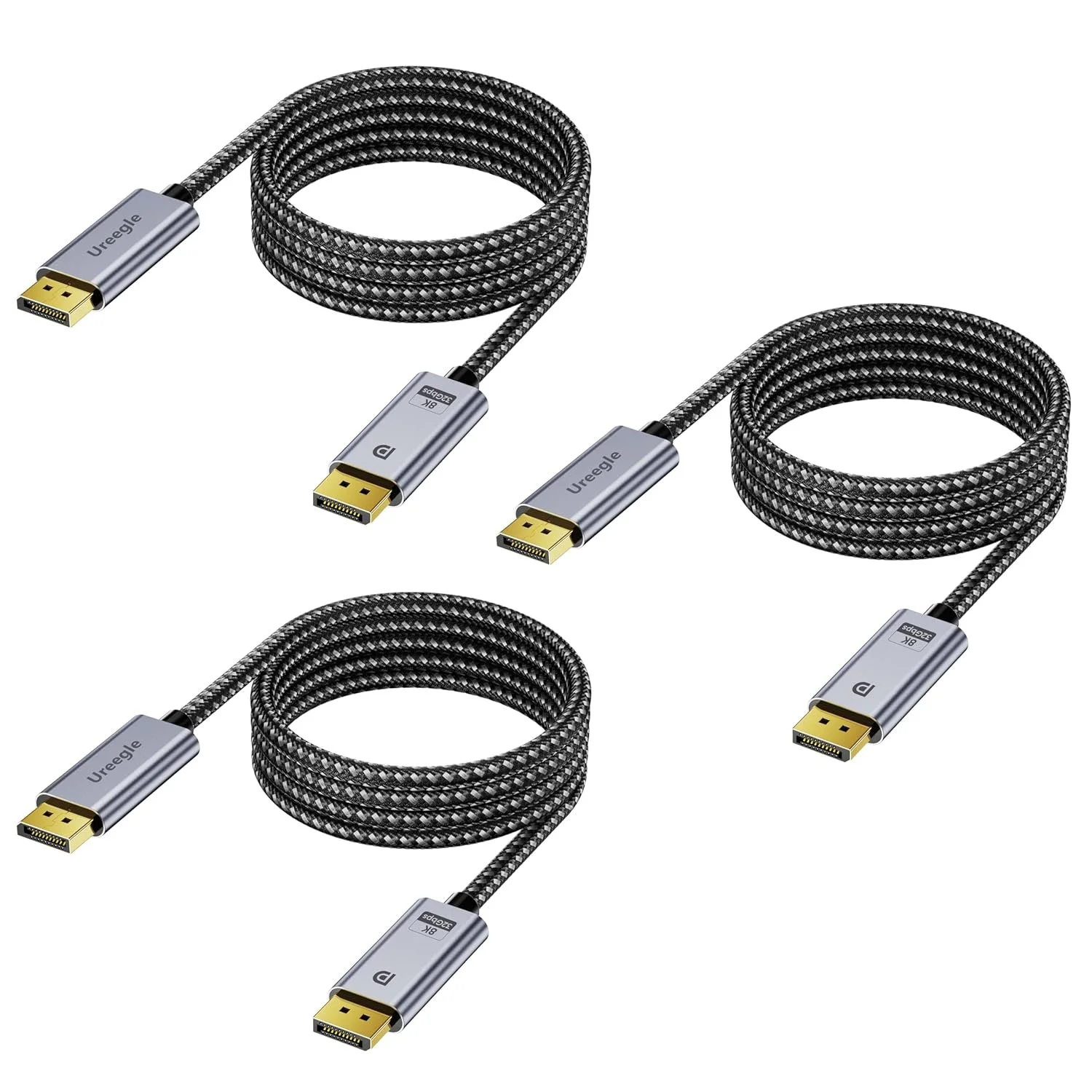 8K Displayport Cable 1.4, 6.6ft Gold-Plated DP Cord