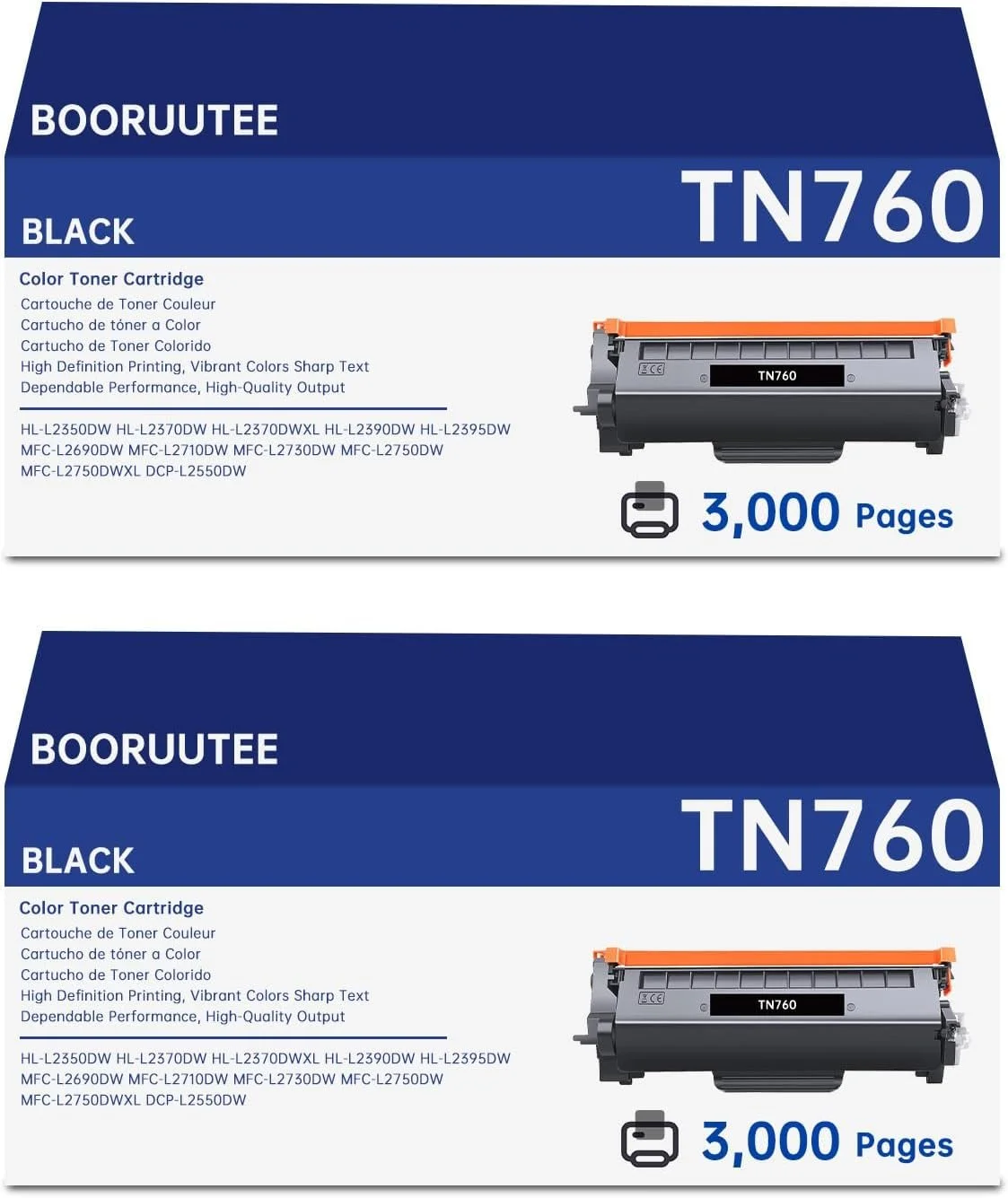 Black Toner Cartridge Replacement for Brother