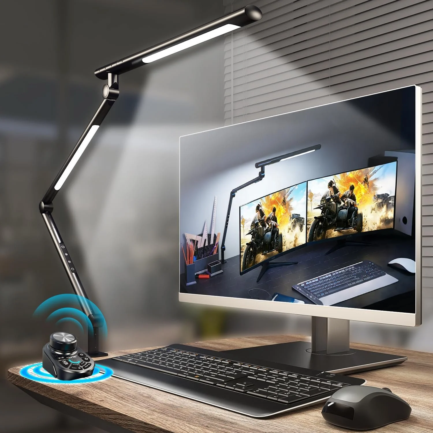 Adjustable LED Desk Lamp Modern Black