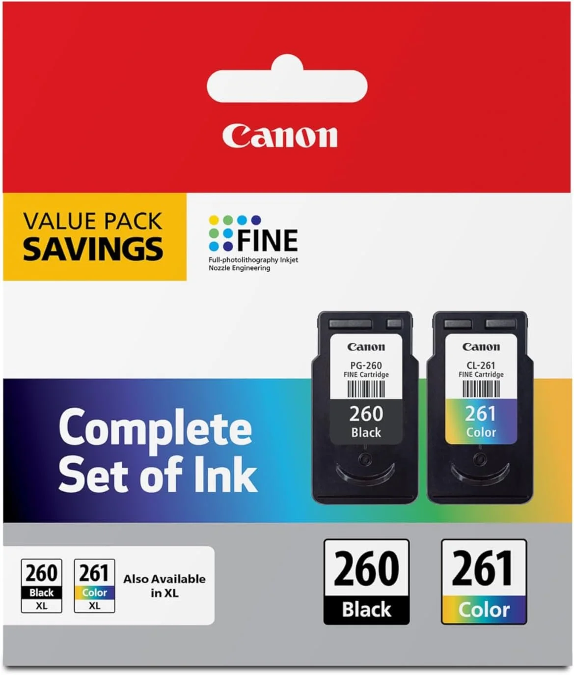 Canon PG-260 / CLI-261 Genuine Ink Value Pack (2 Cartridges)