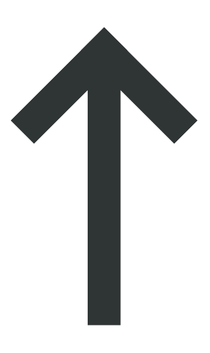 Black upward arrow on a black background.