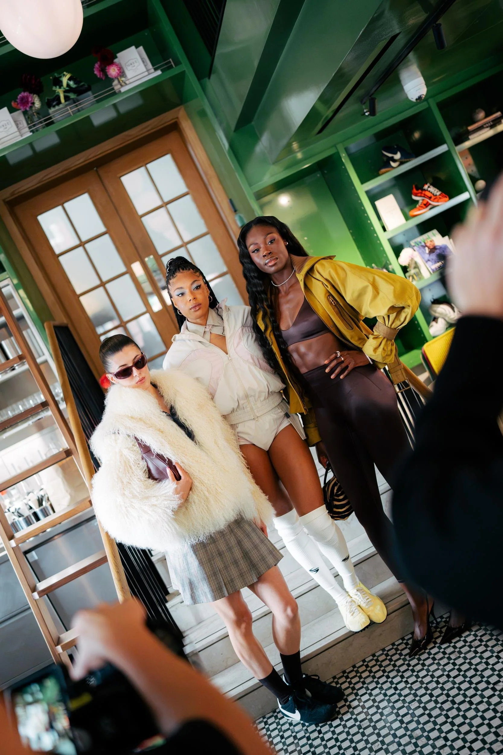 Amy Hunt, Rhasidat Adeleke and Amber Anning at the Vogue Café x Nike event, London Fashion Week 2026