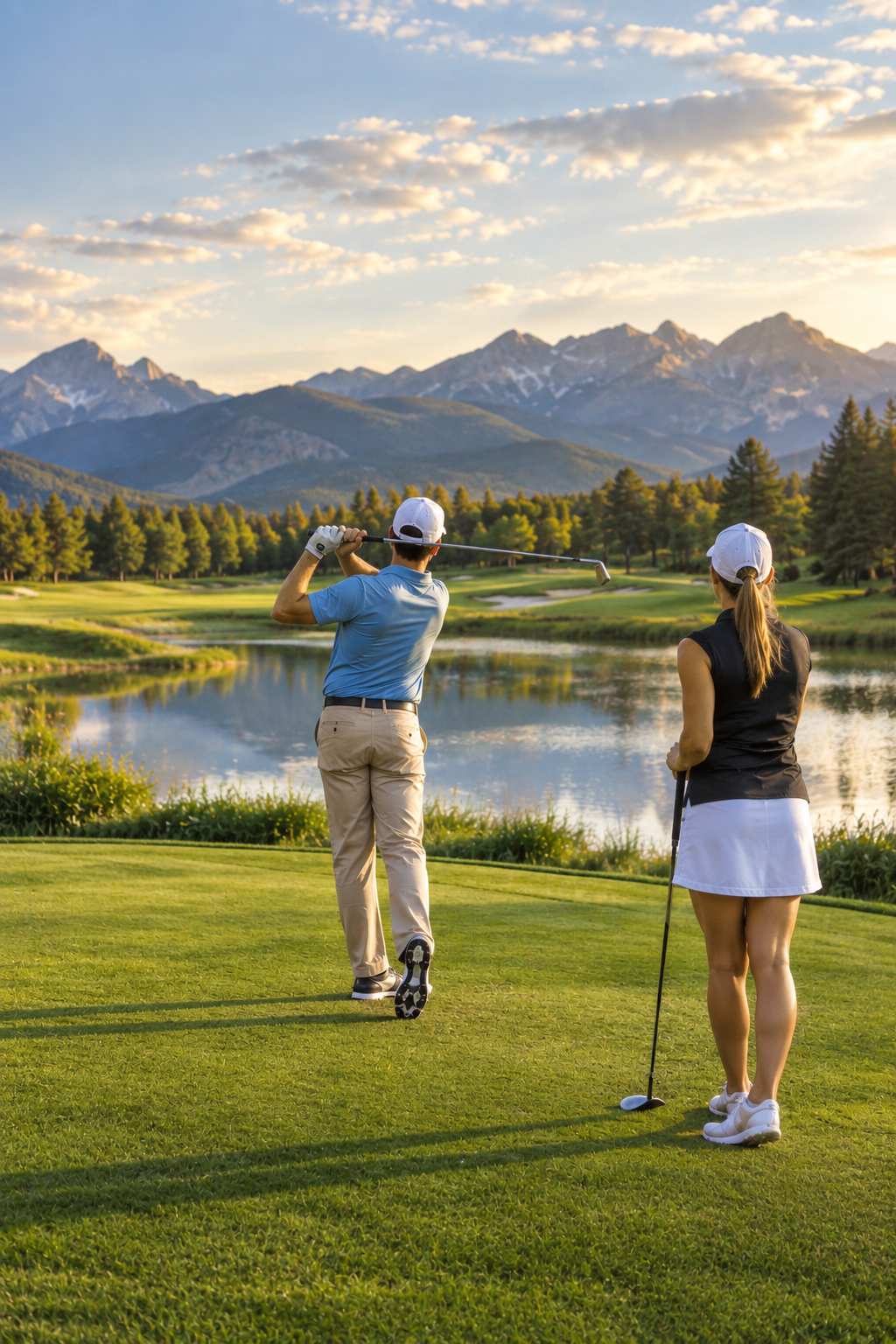 Retired orthodontists playing golf after selling their dental practice and retiring