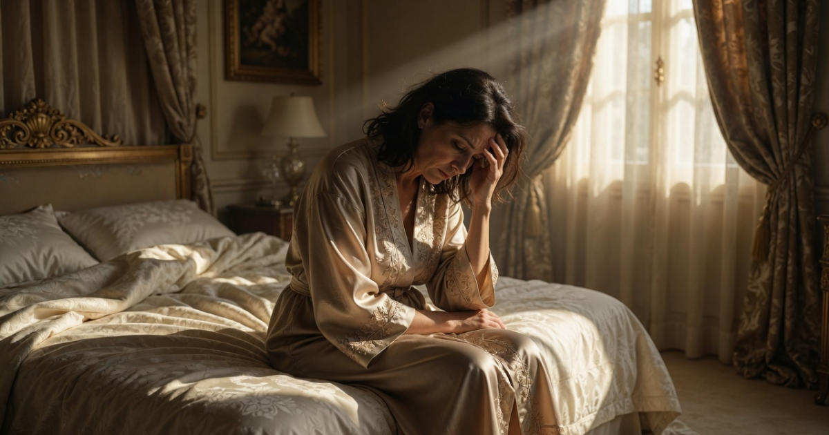 Image of a tired woman in her bedroom after a bad night's sleep. Concierge doctor and human performance optimization expert Dr. Gregory Charlop explains what to do when you're tired