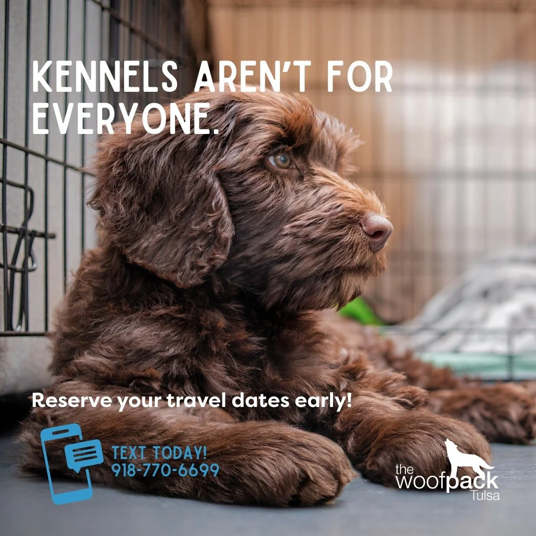 Kennels aren&rsquo;t for everyone. 🙅&zwj;♀️🐾

For some pets, a change in environment&mdash;loud barking, new smells, and cold floors&mdash;is a recipe for major stress. At The Woof Pack Tulsa, we believe "vacation" shouldn't feel like a s