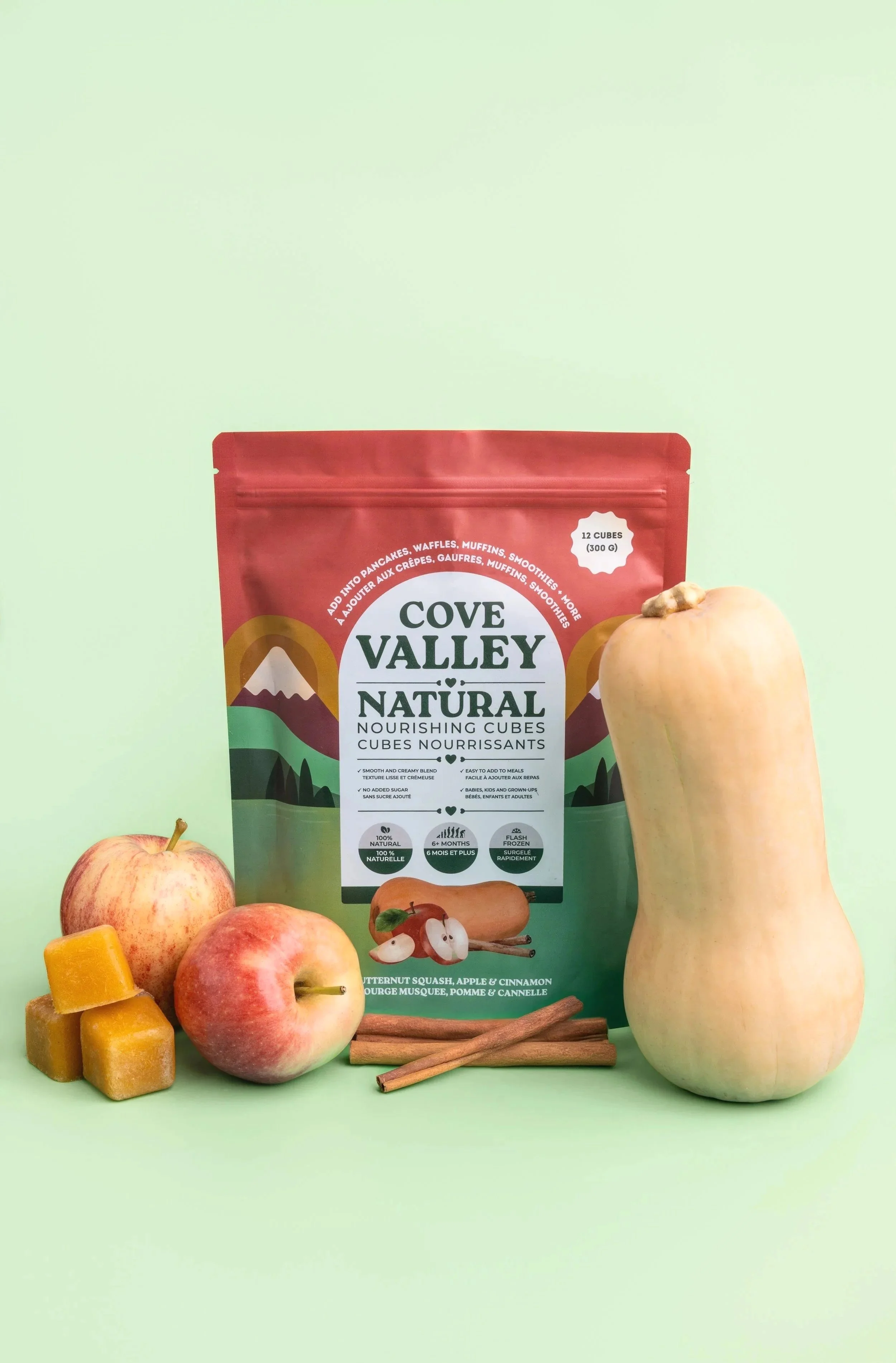 Butternut Squash, Apple & Cinnamon Cubes 300g