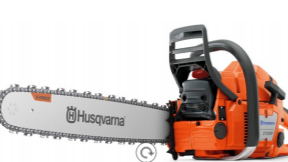 .máquina cortadora de árboles Husqvarna con motosierra y cadena.