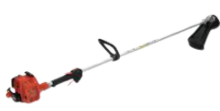 Simplificado diagrama de una podadora de césped con motor y barra de corte.