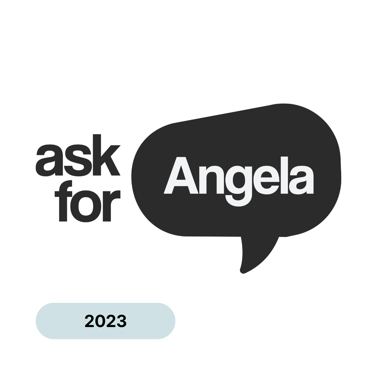 Ask for Angela CIC logo in black and white
