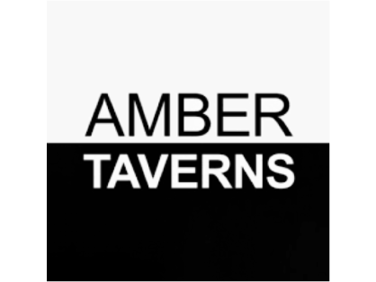 Logo for Amber Taverns with black and white color scheme