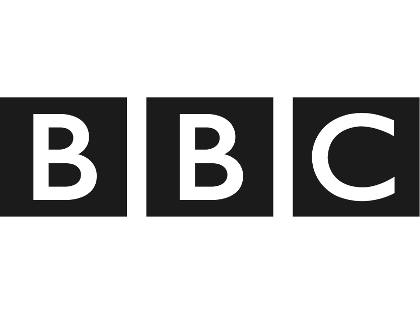 BBC logo with black text and black background.