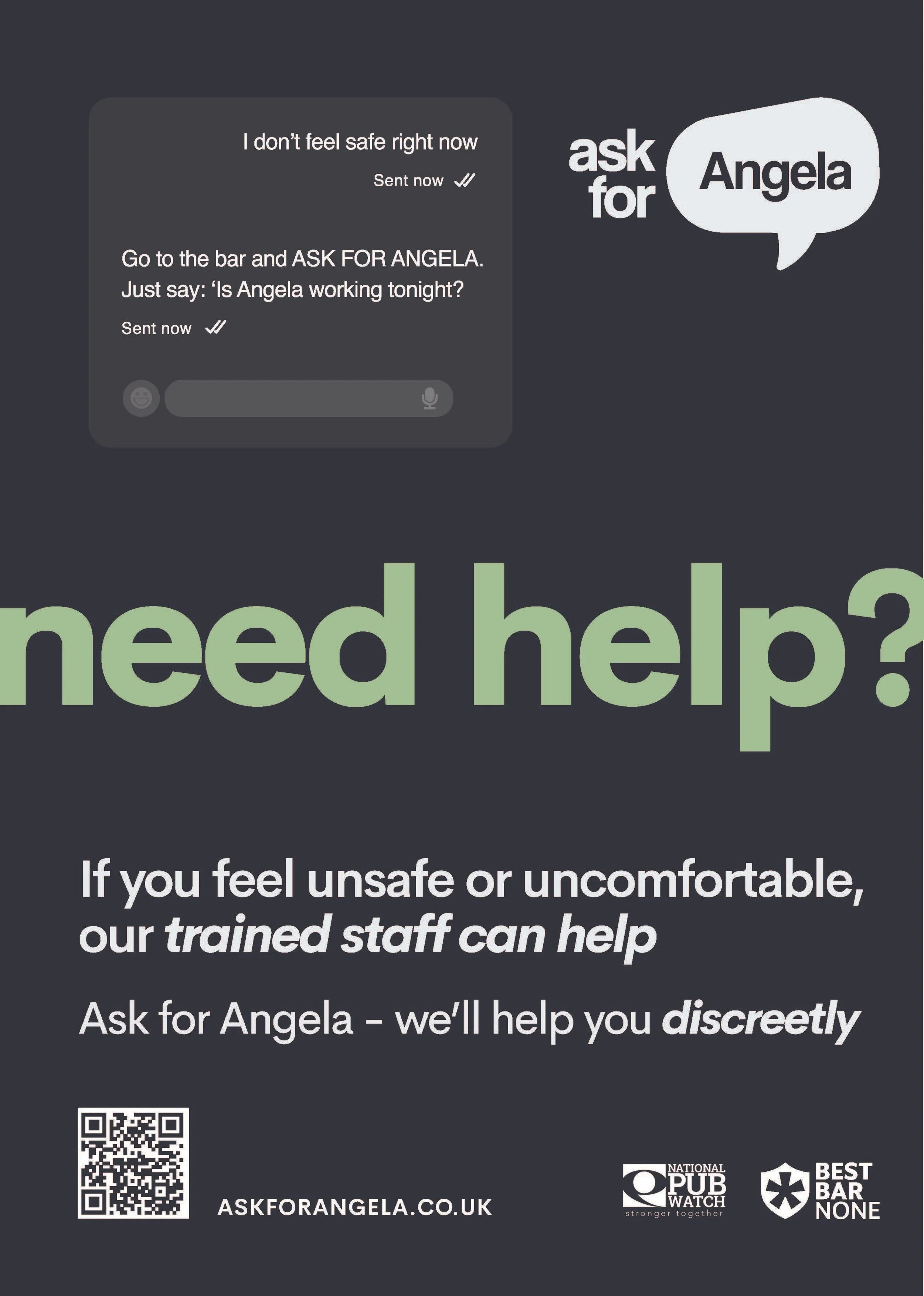 Ask for Angela Printed Poster - BLACK