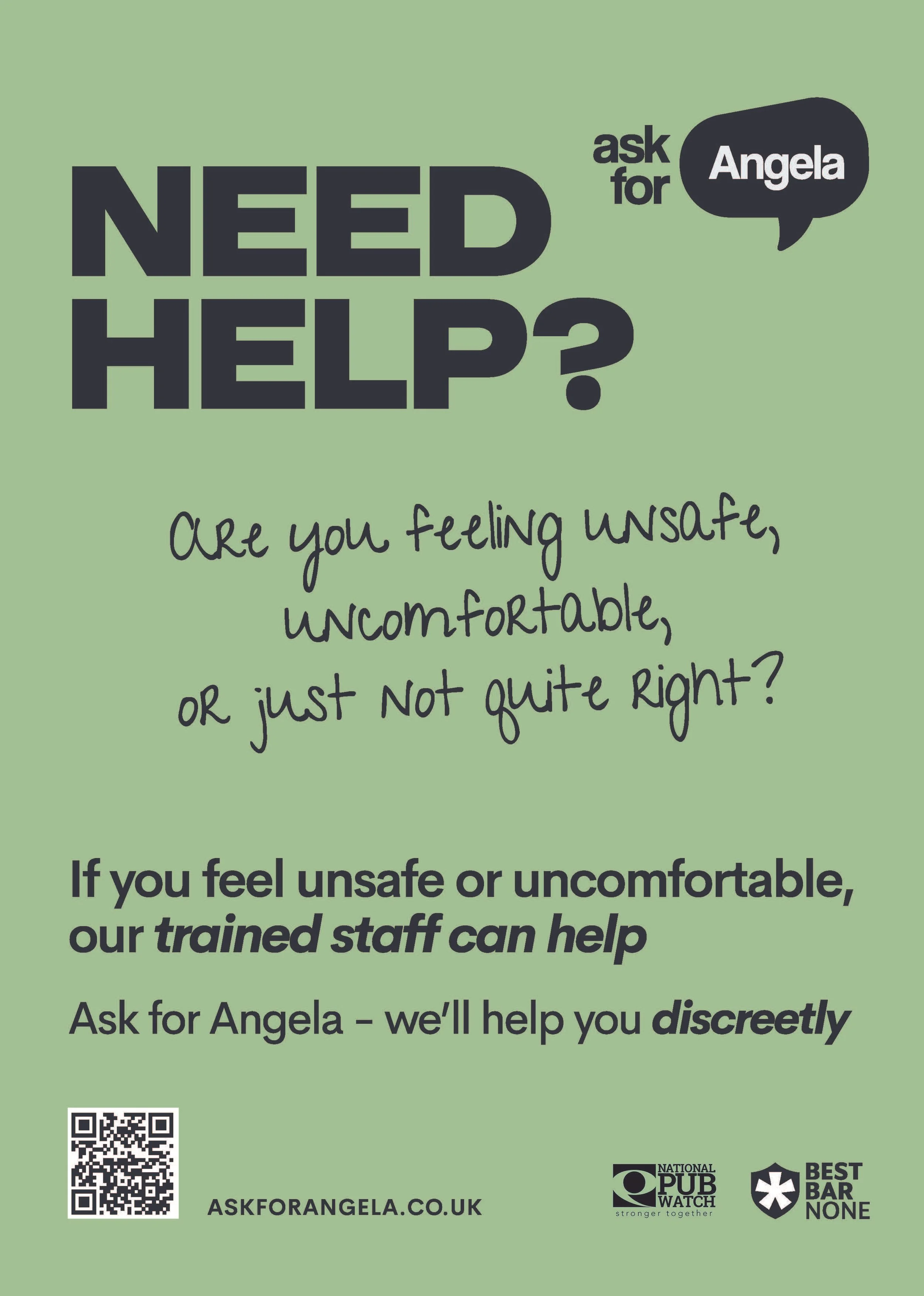 Ask for Angela Printed Poster - GREEN