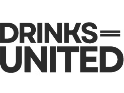 bold black text on a white background that says 'DRINKS UNITED'