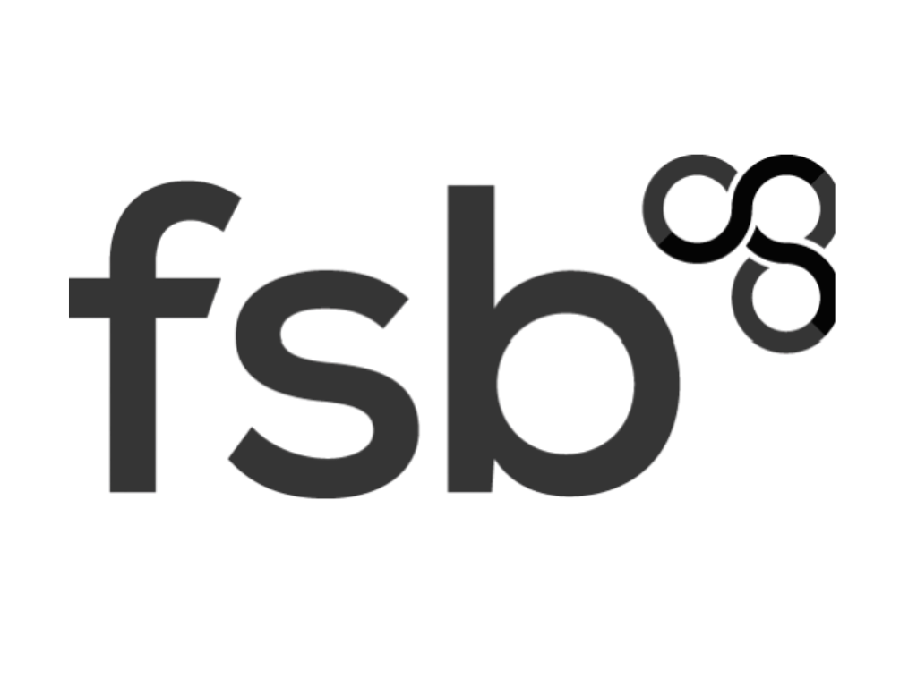 Close-up of the FSB logo, the Federation of Small Businesses