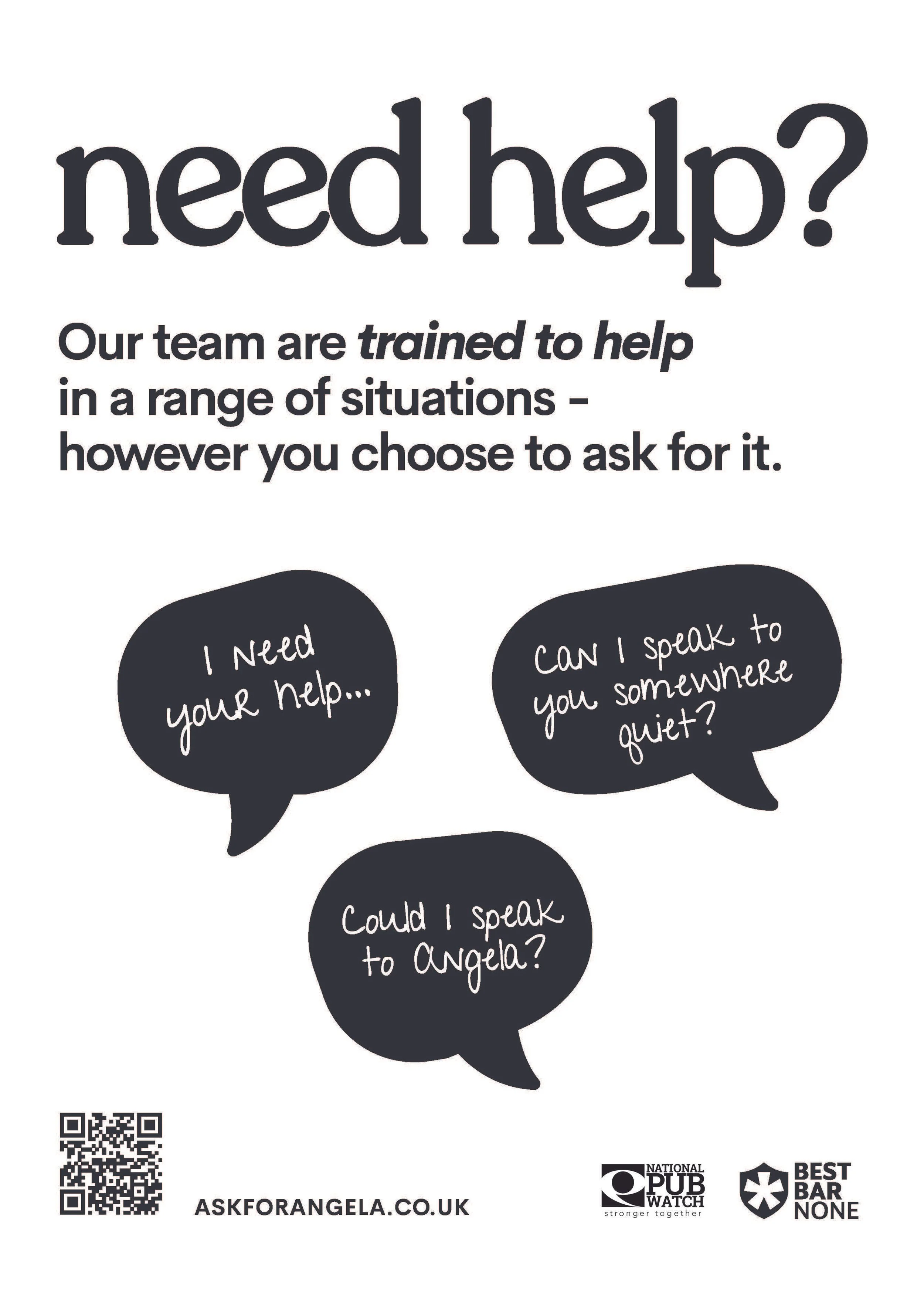 Ask for Angela Printed Poster - WHITE