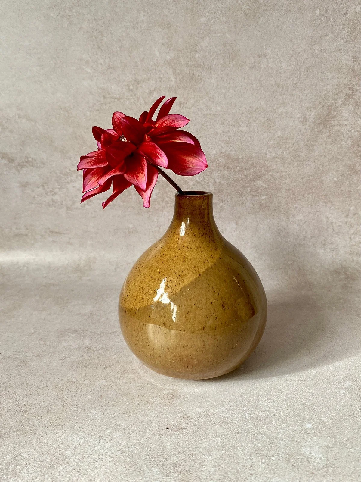 Tan/Caramel Moon Vase