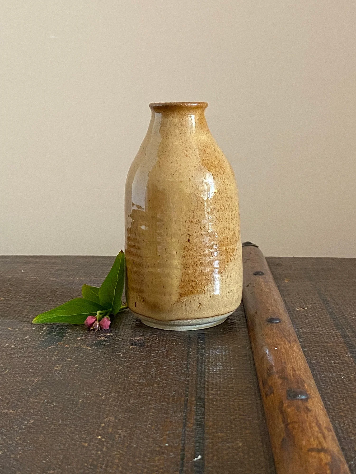 187. Stoneware-Tan-Bottle Vase-.jpg